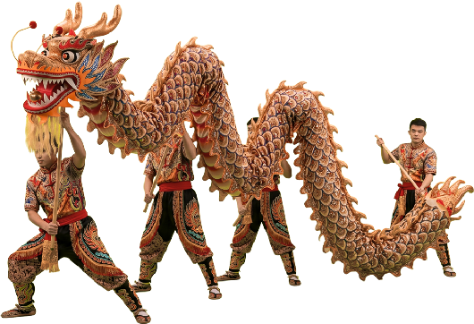 Un dragón de la danza tradicional China la danza del dragón